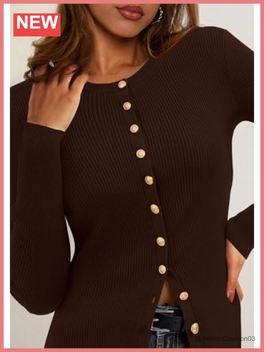 Lightweight Ribbed Knit Cardigan Sweater - Picture 4 of 6